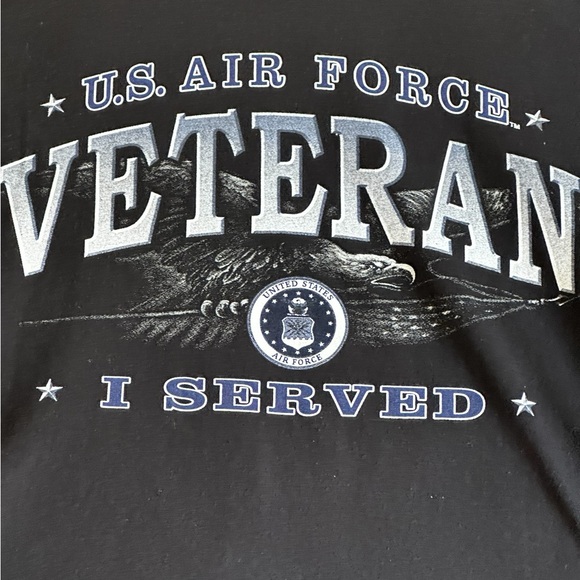 BAYSIDE AIR FORCE VETERAN I SERVE BLACK T-SHIRT SZ LARGE - Picture 3 of 8